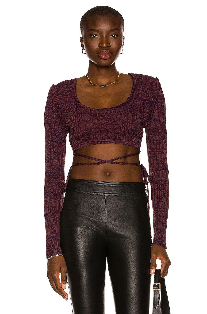 Christopher Esber Crop Top Deconstruct Ribbed Knit Party Evening Streetwear L